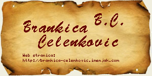 Brankica Čelenković vizit kartica